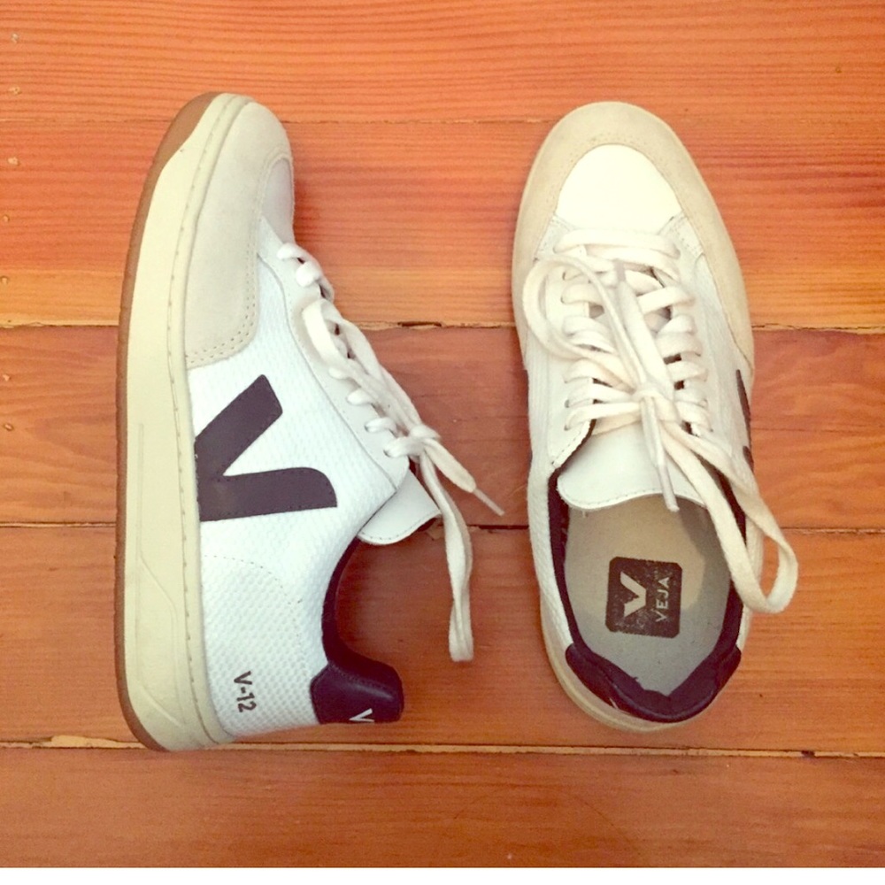 Veja V12 navy and white sneakers